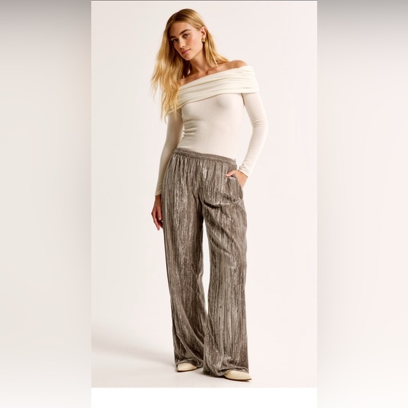 Abercrombie & Fitch Pants - Abercrombie & Fitch women’s Velvet Crinkle Pull-On Pant NWT size large